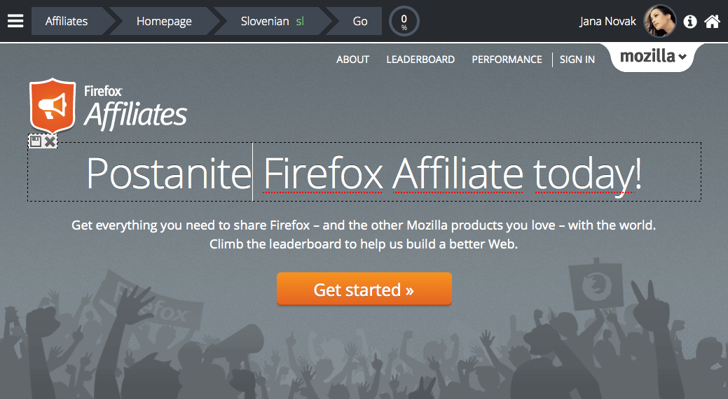 In-context localization