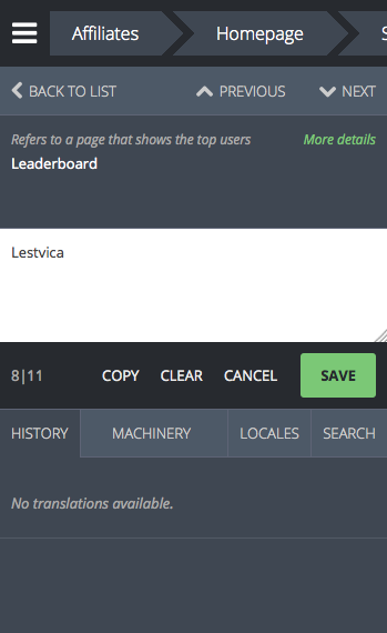 Out-of-context localization: translate